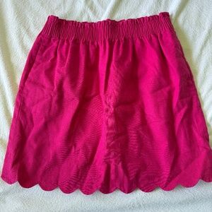 Business Casual Hot Pink Ruffled Skirt